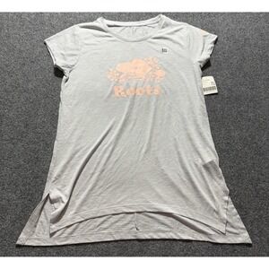 New Roots‎ Canada Lola Active Swing T-shirt XXL Top Short Sleeve Gray Pink